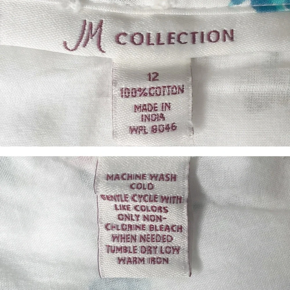 JM Collection 100% Cotton Floral Skirt Size 12 Flowers Girly Feminine Classic
